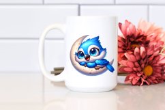 Baby Blue Jay Moon Nap | Clipart Product Image 2