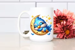 Colorful Baby Blue Jay Nap Clipart Product Image 2