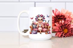 Old Lady Sitting on Couch | Sublimation Clipart Product Image 2