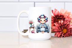 Old Lady Sitting on Couch | Sublimation Clipart Product Image 2