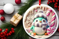 Round Christmas Ornament Sublimation|Clipart Product Image 1