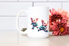 Cute Baby Pig Playing Rugby on Moon Product Image 2