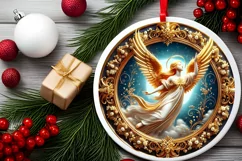 Round Christmas Ornament Sublimation|Clipart Product Image 1