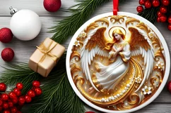 Round Christmas Ornament Sublimation|Clipart Product Image 1