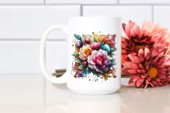 Watercolor Luxury Flower Splash Clipart Product Image 2