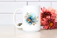 Colorful Blue Watercolor Foil Splash Clipart Product Image 2