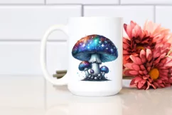 Shiny Mushroom Watercolor Splash, PNG Product Image 2
