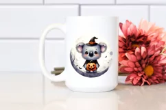 Cute Baby Koala on Halloween Moon PNG Product Image 2