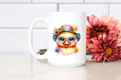 Colorful Baby Duck with Crazy Eyes | Clipart Product Image 2