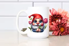 Gnome with Tulip and Rose, Transparent PNG Product Image 2