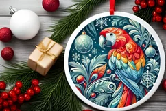Round Christmas Ornament Sublimation|Clipart Product Image 1