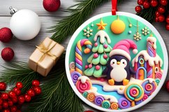 Round Christmas Ornament Sublimation|Clipart Product Image 1