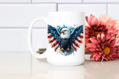 Watercolor Bald Eagle Patriotic USA Colors Product Image 2