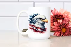 Watercolor Bald Eagle Patriotic USA Colors Product Image 2