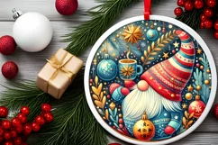 Round Christmas Ornament Sublimation|Clipart Product Image 2