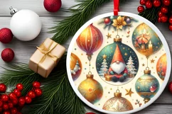 Round Christmas Ornament Sublimation|Clipart Product Image 2