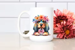 Colorful Bloodhound Centered Near | Sublimation | Clipart Product Image 2