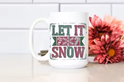 Retro Let It Snow Christmas Png Product Image 2