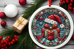 Round Christmas Ornament Sublimation|Clipart Product Image 1