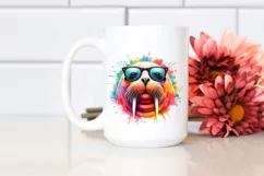 Quirky and Vibrant Walrus Sunglasses Clipart Product Image 2