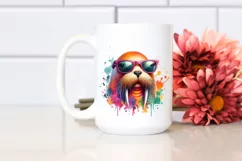 Quirky and Vibrant Walrus Sunglasses Clipart Product Image 2