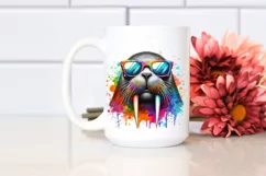 Quirky and Vibrant Walrus Sunglasses Clipart Product Image 2