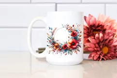 Colorful Red Flowers Floral Frame PNG Product Image 2