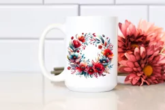 Colorful Red Flowers Floral Frame PNG Product Image 2