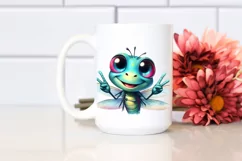 Funny Dragonfly Portrait Watercolor Splash | Clipart Product Image 2