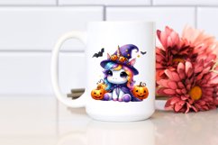Vibrant Drawing of Baby Unicorn Dressed for Halloween Product Image 2