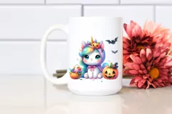 Vibrant Drawing of Baby Unicorn Dressed for Halloween Product Image 2