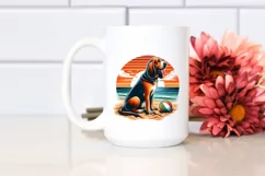 Watercolor Bloodhound Sunset | Sublimation Clipart Product Image 2