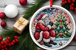 Round Christmas Ornament Sublimation|Clipart Product Image 1