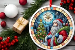 Round Christmas Ornament Sublimation|Clipart Product Image 1