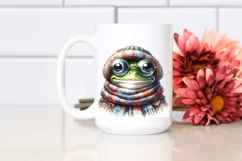 Funny Cute Frog Watercolor Splash | Clipart Product Image 2