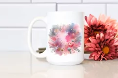 Colorful Pinkish Watercolor Background with Silver Foil Product Image 2