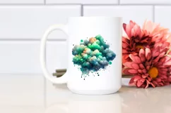 Colorful Greenish Watercolor Cloud with Metallic Insertions Product Image 2