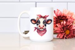 Cow Watercolor Cow Portrait with Housewife Bandana and Goofy Product Image 2