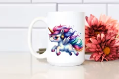 Funny Unicorn Jumping with Cool Haircut, Transparent PNG Product Image 2