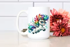 Funny Unicorn Jumping with Cool Haircut, Transparent PNG Product Image 2