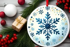 Round Christmas Ornament Sublimation|Clipart Product Image 1