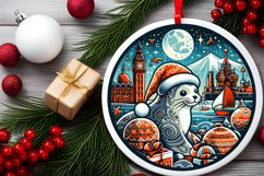 Round Christmas Ornament Sublimation|Clipart Product Image 2