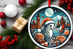 Round Christmas Ornament Sublimation|Clipart Product Image 2