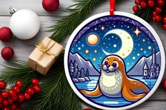 Round Christmas Ornament Sublimation|Clipart Product Image 2