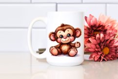 Vibrant Plush Monkey Watercolor | Clipart Product Image 2