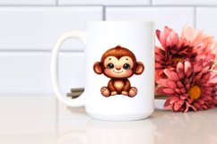 Vibrant Plush Monkey Watercolor | Clipart Product Image 2