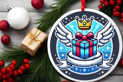 Round Christmas Ornament Sublimation|Clipart Product Image 1