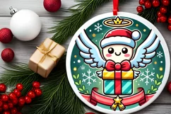 Round Christmas Ornament Sublimation|Clipart Product Image 1