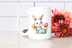 Easter Bunny Egg Flower, Clipart |T-shirt, Mug PNG Product Image 2