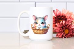 Colorful Rabbit in Basket | Clipart Product Image 2